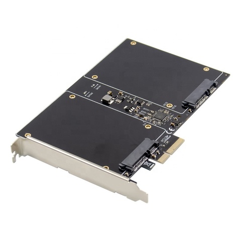 PCI-E X2 To 2.5-inch SATA3.0 RAID controller card SSD HDD 88SE9230 chipset 2 port Sata 3.0 to pcie raid card 6gbps Gen 3 ► Photo 1/2