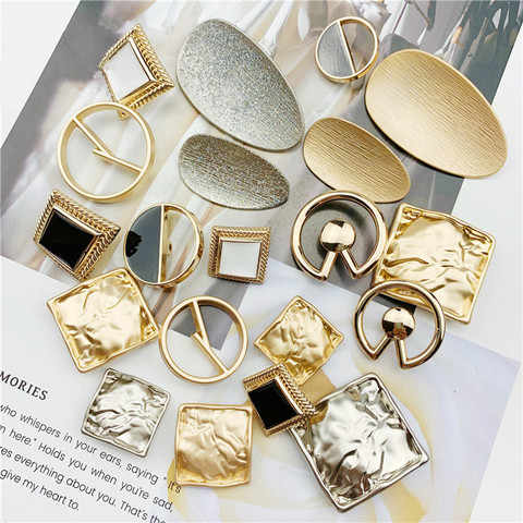 5pcs Irregular Metal Buttons Square Water Drop Hollow Round Decorative Buttons for Clothing Gold Garment Coat Sewing Accessories ► Photo 1/6