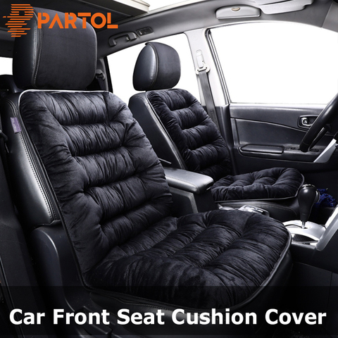 Partol Universal Plush Car Seat Cover Winter Warm Front Seat Cushion Breathable Protector Mat Pad Auto Interior Accessories ► Photo 1/6