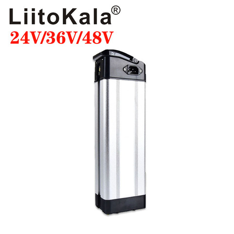 LiitoKala 24v 36v 48v 12ah 15ah 20ah silver fishli-ion 36v 48v silver fish bottom discharge e-bike battery ► Photo 1/6