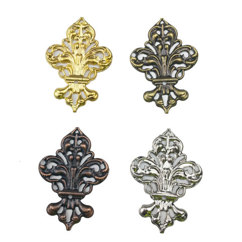 20Pcs/lot 35x50mm Filigree Wraps Flower  Connectors Metal Crafts Gift Decoration DIY Findings ► Photo 1/5