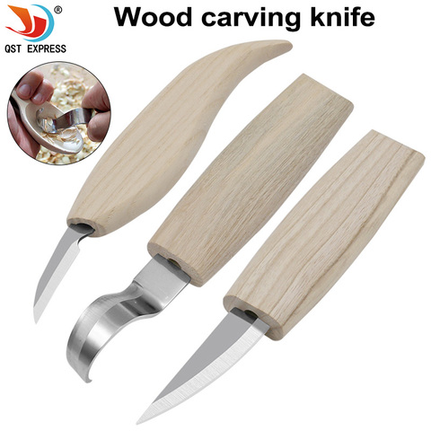 3pc 1 set Wood Carving Chisels Set Knife Butt Corner Skew Round Arc Machete Woodcut Woodworking Craft Graver Cutter DIY Hand Too ► Photo 1/6