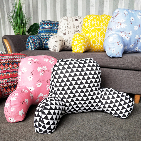 Warm Blending Boho Cushion With Armrests Lumbar Sofa Backrest Chair Pillow ► Photo 1/6
