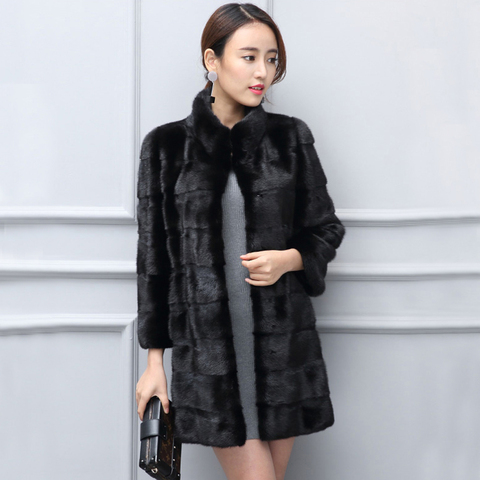 Thick Warm Mandarin Collar New Rabbit Fur Coat Women's Long-sleeve Top Fashion Jacket  Fur Coat Drop Shipping wsr818 ► Photo 1/6