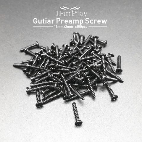 100pcs Music Screw 12mmx2mm for install Guitar Pickup Black Guitar tools guitar accessories ► Photo 1/6