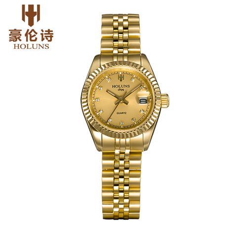 Luxurious Diamond quartz ladies watches business Dress stainless steel waterproof watch love gift 2017 Top sale Fashion holuns ► Photo 1/5