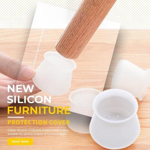 Furniture Silicon Protection Cover Table Chair Leg Silicone Cap Pad Furniture Table Feet Cover Floor Protector Non-slip Table Ch ► Photo 1/6