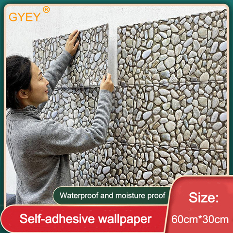 3D stereo self-adhesive wallpaper creative background wall retaining wall decoration restaurant renovation waterproof 60*30cm ► Photo 1/6