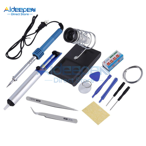 14 in 1 60W 110V Adjustable Temperature Electric Soldering Iron Set Welding Solder Rework Station Heat Pencil Repair Tool Kit ► Photo 1/6