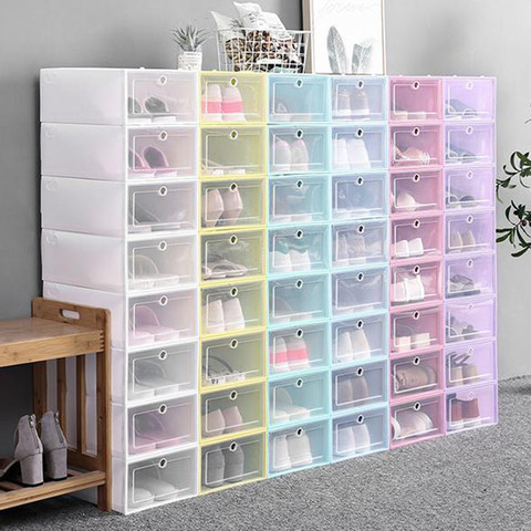 1pc Clear Foldable Shoe Storage Box