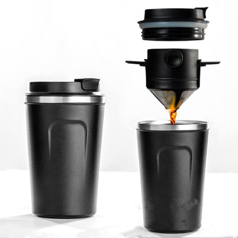 Reusable Coffee Filter Portable Coffee Travel Mug Hand-made  Coffee Dripper Tea Cup Set Coffee Pot Coffeeware ► Photo 1/6