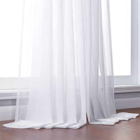 ELKA Solid White Tulle Sheer Window Curtains for Living Room the Bedroom Modern Tulle Voile Organza Curtains Fabric Drapes ► Photo 1/6