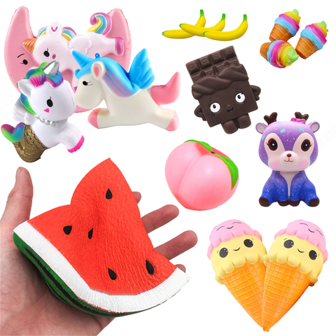 Kawaii super soft Diy Antistress Squishy Toys Simulated Fruit Series Slow Rising Stress Relief Funny Toy for Adults Baby Xmas ► Photo 1/6