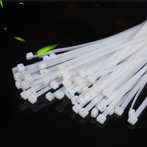 Self-Locking Plastic Nylon Wire Cable Zip Ties White Cable Ties Fasten Loop Cable Various specifications 3x80 3x150 3x100 100pcs ► Photo 1/6