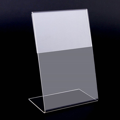 New 10pcs/lot High Quality Clear 6x9cm L Shape Acrylic Table Sign Price Tag Label Display Paper Promotion Card Holder Stand ► Photo 1/6