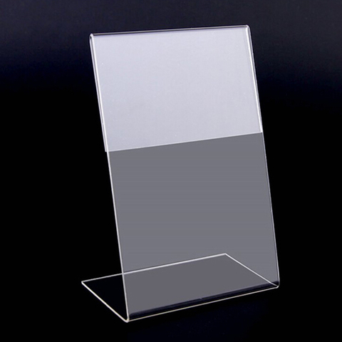 New 10pcs/lot High Quality Clear 6x9cm L Shape Acrylic Table Sign Price Tag Label Display Paper Promotion Card Holder Stand ► Photo 1/6