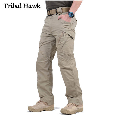 Men Pants Military Tactical Swat Army Hiking Cargo Pants IX9 Hunting Multi-pocket Work Training Cotton Trousers Overalls Outdoor ► Photo 1/6
