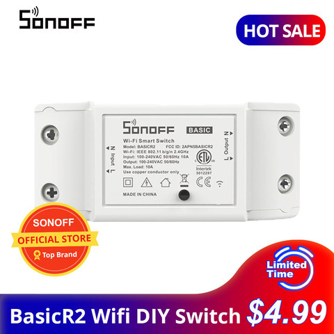 SONOFF Outlets BasicR2 Wifi Breaker Switch Smat Wireless Remote Controller DIY Wifi Light Switch Smart Home Works with Alexa ► Photo 1/6