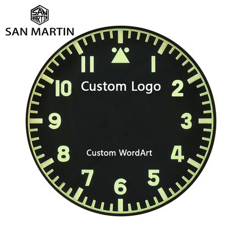 San Martin Custom Watch Logo Customize Dial Service Text Motto Anniversary Word Art Birthday Etc Case Back Laser Private Custom ► Photo 1/6