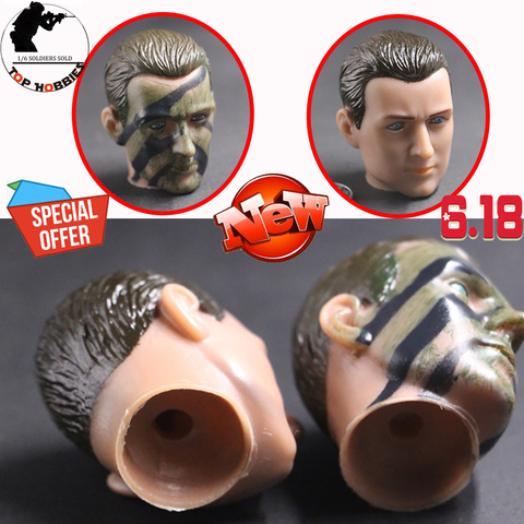 2 Styles 1/6 Scale Male Head Sculpture Carving Small Hole Soft Glue Fit 12 Inch NB03/NB06 Action Figure Body Doll Accessories ► Photo 1/6
