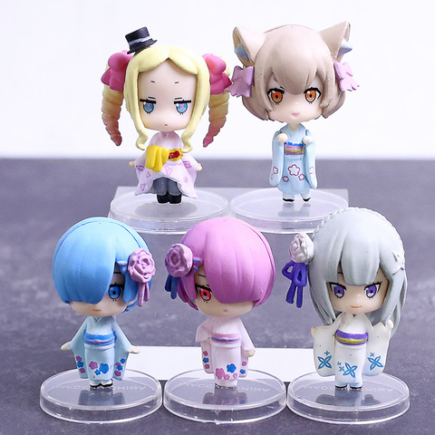 Re:ZERO Starting Life In Another World Rem Ram Emilia Beatrice Felix Argyle Kimono Ver. PVC Figures Toys 5pcs/set ► Photo 1/6