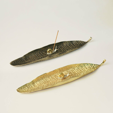 YXY One Leaf Incense Burner Copper Optional Snails Incense Sticks Holder Metal 3 Colors Incense Base Zen Dropshipping Stove ► Photo 1/6