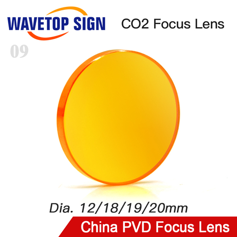 WaveTopSign China PVD ZnSe Dia.12 18 19 20mm Focus Lens FL38.1 50.8 63.5 76.2 101.6mm For Co2 Laser Engraving Machine ► Photo 1/6