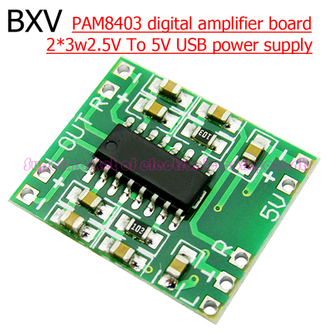 （5piece) PAM8403 Module Super Mini Digital Amplifier Board 2 * 3W Class D Digital 2.5V To 5V Power Amplifier Board Efficient ► Photo 1/1