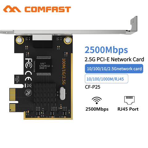 2500Mbps Gigabit Gaming Network Card High speed 10/100/1000Mbps RJ45 Ethernet Port 2.5Gbps Desktop PCI-E Adapter for Win7/8/10 ► Photo 1/6