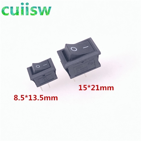 10 pcs/lot KCD1 15*21mm 2 Pin 250V 3A 6A Boat Switch 8.5*13.5mm  Snap-in SPST ON OFF Rocker Position Switch ► Photo 1/6