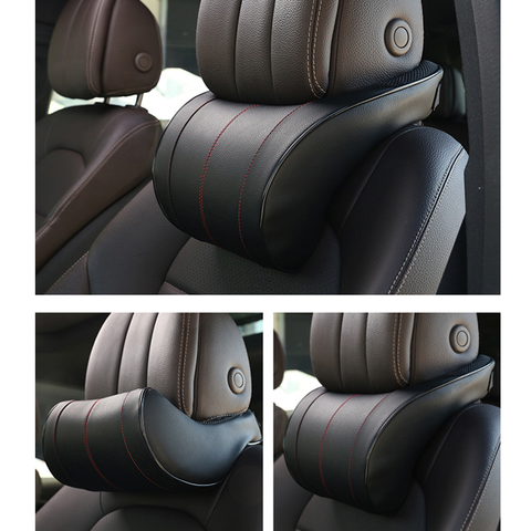 1PCS PU Leather Auto Car Neck Pillow Memory Foam Pillows Neck Rest Seat Headrest Cushion Pad 3 Colors High Quality ► Photo 1/6