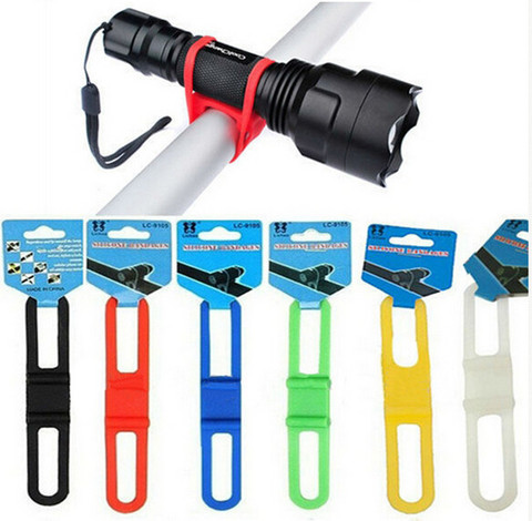 Bike Front Light Silicone Strap Holder Bicycle Flashlight Phone Fixing Elastic Tire Rope Handlebar Fastening Band Bike Accessory ► Photo 1/6