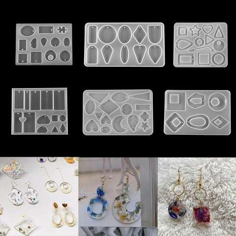 1pcs Earring Pendant Silicone Mold For Resin Earring Epoxy Resin Combination Moulds For DIY Jewelry Making Finding Tool Supplies ► Photo 1/6