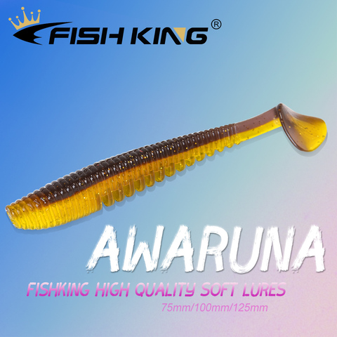 FISH KING Awaruna Fishing Lure 75mm 100mm 125mm Artificial Baits Wobblers Soft Lures Shad Carp Odor attractant Silicone Baits ► Photo 1/6