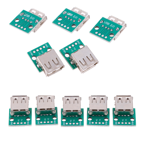 5pcs/Lot Type A Female USB To DIP 2.54mm PCB Connector USB PCB Board Connectors Wholesale ► Photo 1/6