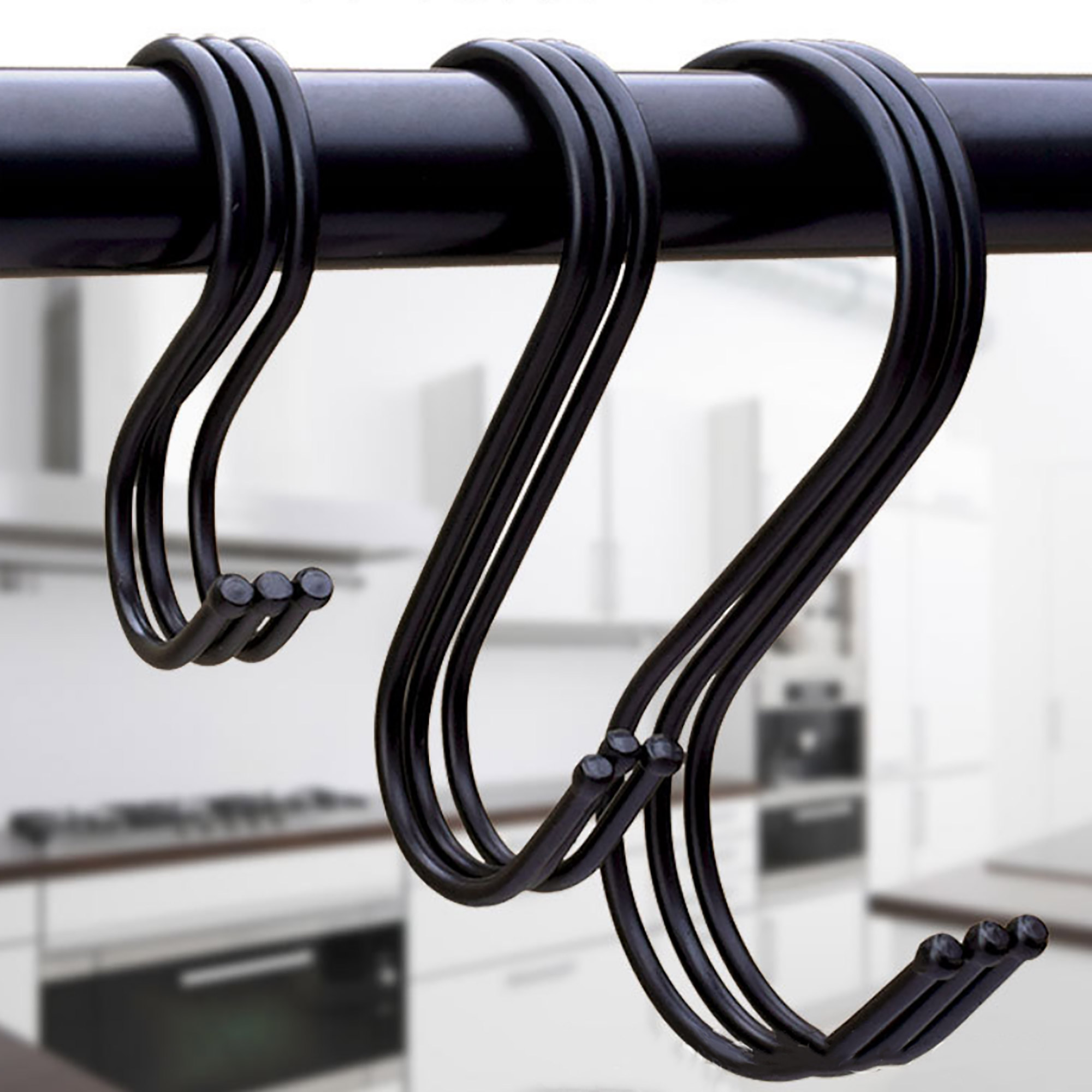 Buy Online 10pcs 6pc Kitchen Hooks Hanging Metal Hook Black Silver Stainless Steel Closet Organizer Handbag Holder Useful Kitchen Tools Alitools