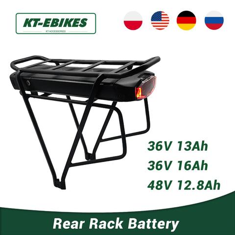 KT Powerful Bateria 36V 48V 13Ah 16Ah Rear Rack Battery for Bafang eBike Battery + Double Layer Luggage ► Photo 1/6