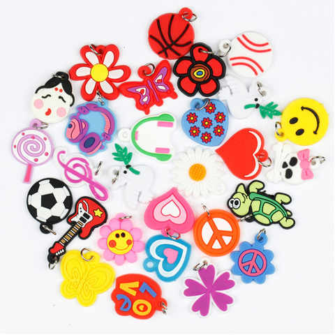 100pcs Pendants DIY Colorful Loom Rubber Band Bracelet Jewelry Making Beads Toy  Colorful Animal Flower Beads Random Style 2022 ► Photo 1/6