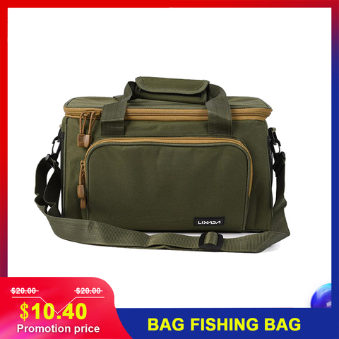 Lixada Men Fishing Bag Fishing Reel Lure Storage Bag 37*25*25cm Fishing Tackle Pesca 3 Color Canvas Outdoor Waist Shoulder Bags ► Photo 1/1
