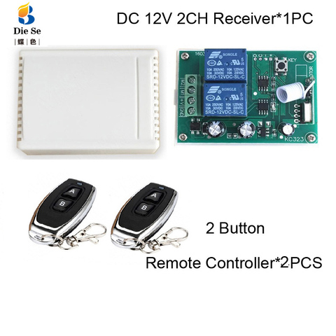 433MHz Remote Control Switch DC 12V 2CH Relay Receiver Module RF For Electric Motor Positive and negative current control ► Photo 1/6