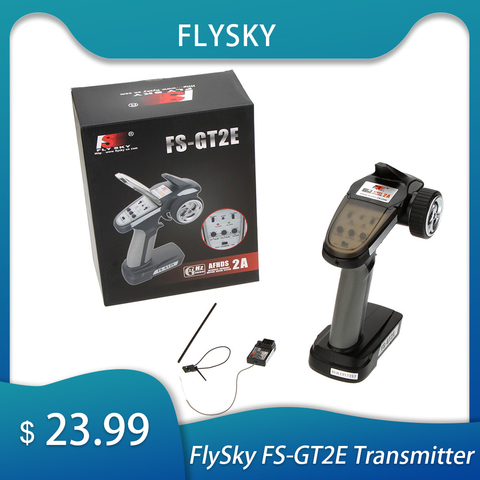 1pcs New Original Flysky FS-GT2E AFHDS 2A 2.4g 2CH Radio System Transmitter for RC Car Boat with FS-A3 Receiver (With Gift box) ► Photo 1/6