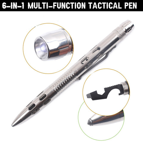 New Stainless Steel Tactical Pen Flashlight Screwdriver Tool Glass Breaker Bottle Opener Self-Defense EDC Tool Emergency Kit ► Photo 1/6