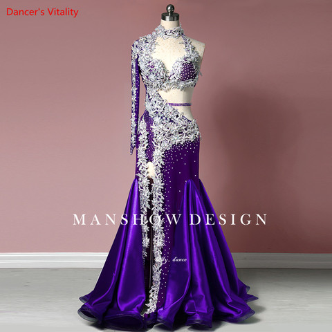 New Belly Dance Suit High-End Oriental Dance Siamese Long Sleeve Cover Belly Robe Long Skirt Fairy Dance Competition Dress ► Photo 1/3