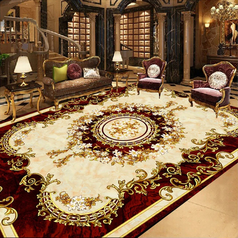 Custom European Style Carpet Tiles 3D Floor Painting Mural Non-slip Waterproof Self-adhesive Bedroom Living Room Floor Wallpaper ► Photo 1/6