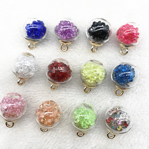 NEW 10pcs 21x16mm Magic Ball Transparent Glass Beads Transparent Pendant Crystal for Christmas Decoration ► Photo 1/6