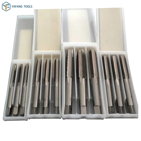 3pcs HSS M3~M12 Straight Fluted Screw Thread Tap Metric Plug Hand Taps Drill Bit Set Power Hand Tools ► Photo 1/4