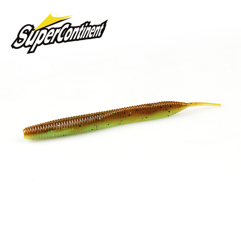 2022 NEW Supercontinent Needle-tailed straight worm now hot 100mm Double Color Silicone Bait 10PCS ► Photo 1/6