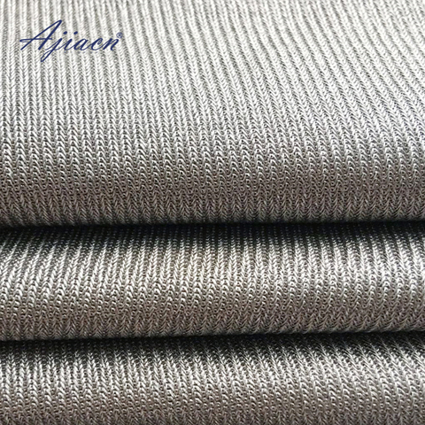 Anti-electromagnetic radiation knitted 100% silver fiber fabric 5g communication EMF shielding clothing silver fiber cloth ► Photo 1/3