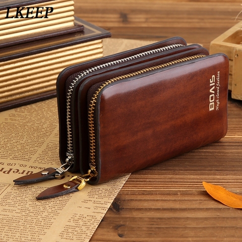 Leather Case Key Holder Men/Women Key Wallet Coin Purse Multifunction Fashion Housekeeper Key Bag Organizer ► Photo 1/6