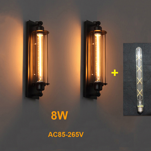 Industrial 8W Led light vintage Led wall light iron retro loft lamp bedroom aisle restaurant pub bar cafe led lamp sconce bra ► Photo 1/6